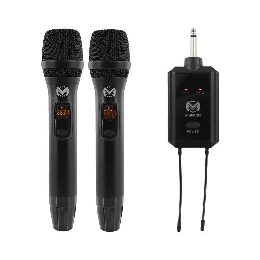Mac Mah Professional double handheld wireless transmitter / 2 CH receiver, 660 - 690 MHz