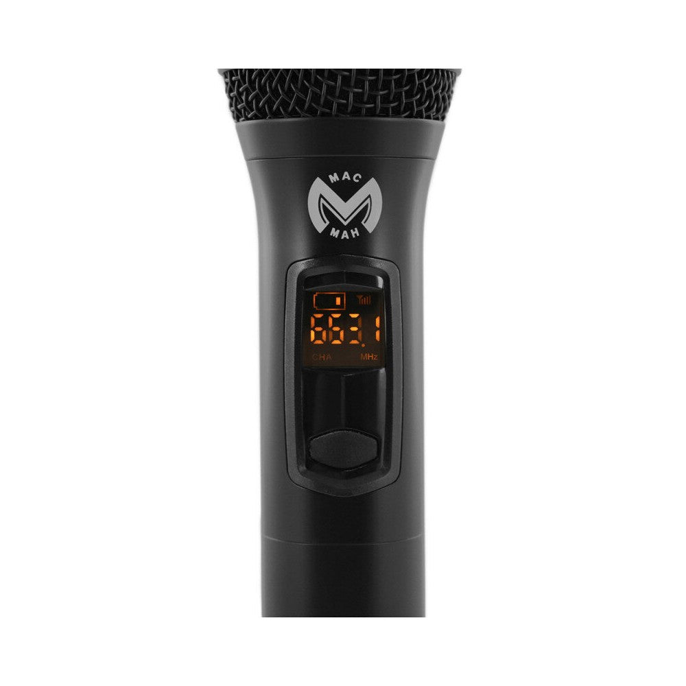 Transmisor inalámbrico doble de mano Mac Mah Professional / Receptor de 2 canales, 660 - 690 MHz