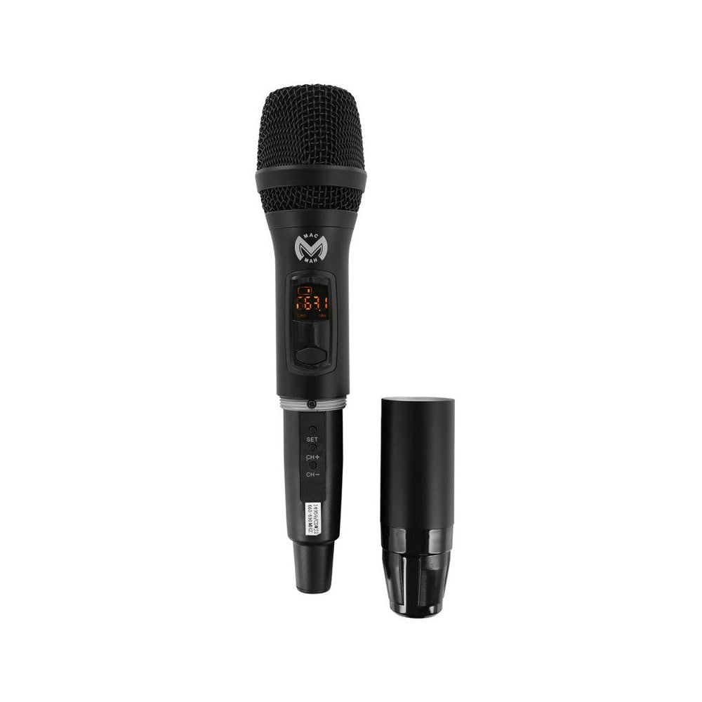 Transmisor inalámbrico doble de mano Mac Mah Professional / Receptor de 2 canales, 660 - 690 MHz