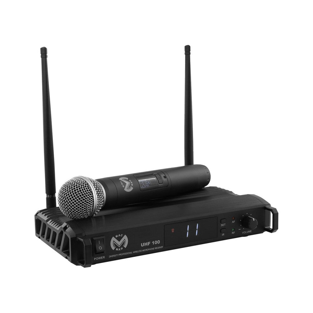 Mac Mah Complete wireless microphone, 1 handheld transmitter and 1 receiver, transmission frequencies 660 - 690 MHz