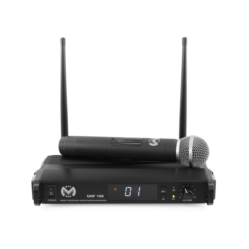 Micrófono inalámbrico Mac Mah Complete, 1 transmisor de mano y 1 receptor, frecuencias de transmisión 660 - 690 MHz