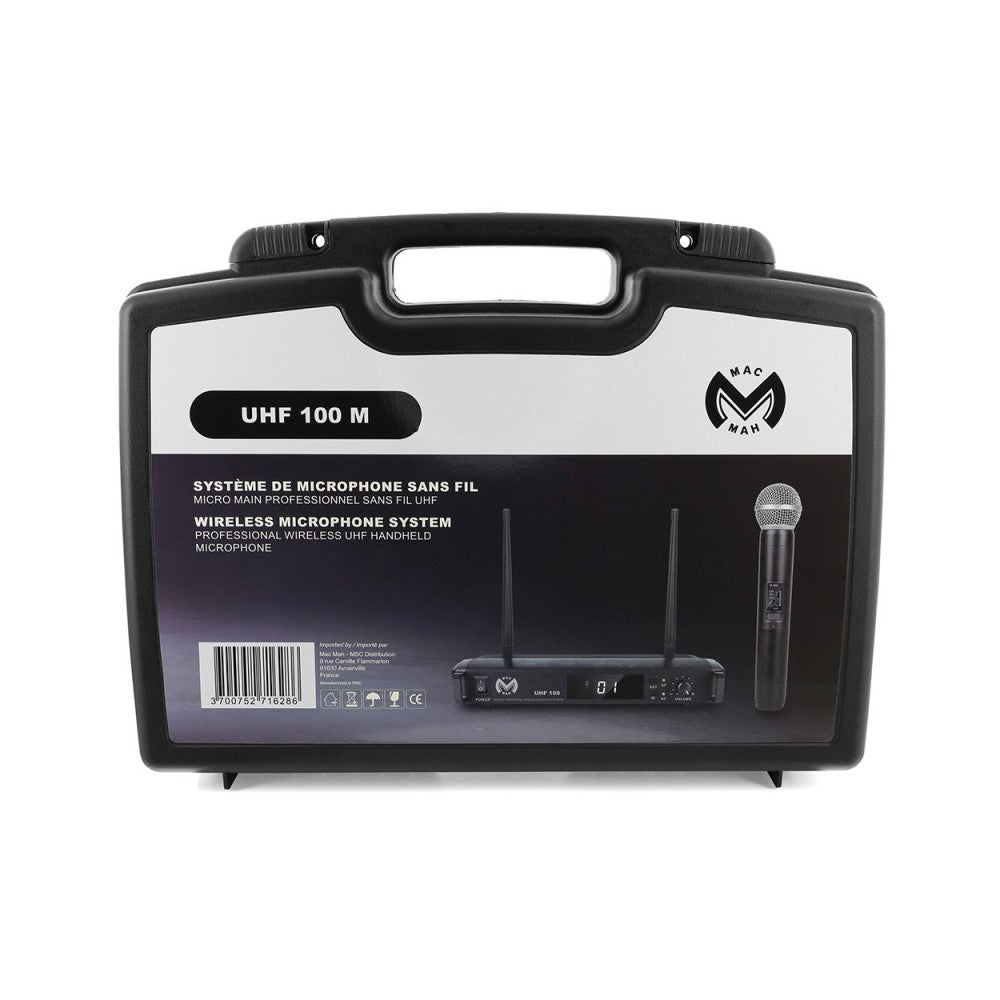 Micrófono inalámbrico Mac Mah Complete, 1 transmisor de mano y 1 receptor, frecuencias de transmisión 660 - 690 MHz