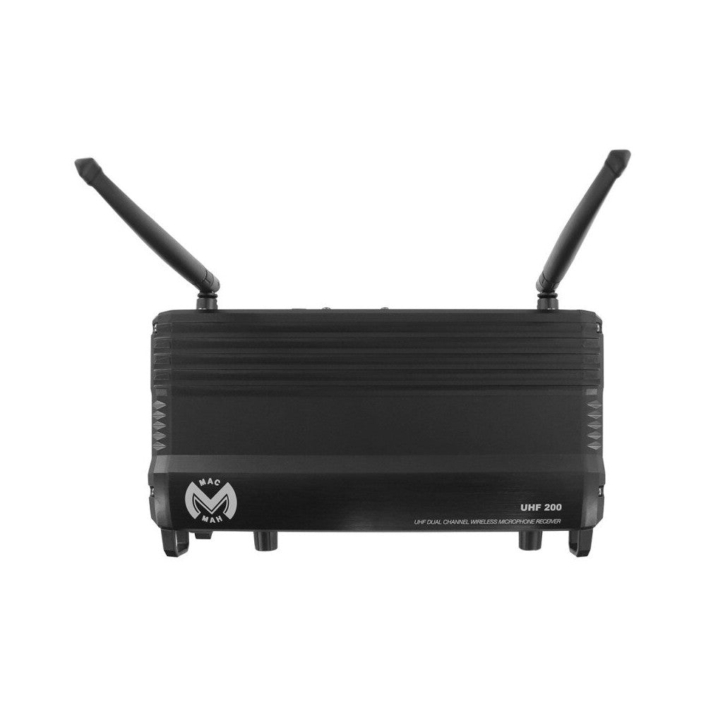 Mac Mah Micrófono inalámbrico completo, 2 transmisores de mano y 1 receptor, frecuencias de transmisión 660 - 690 MHz