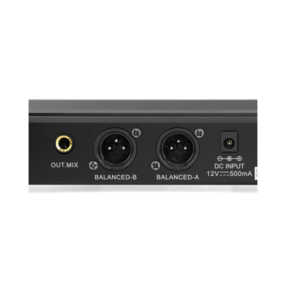 Mac Mah Micrófono inalámbrico completo, 2 transmisores de mano y 1 receptor, frecuencias de transmisión 660 - 690 MHz