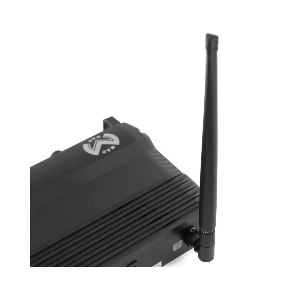 Mac Mah Micrófono inalámbrico completo, 2 transmisores de mano y 1 receptor, frecuencias de transmisión 660 - 690 MHz