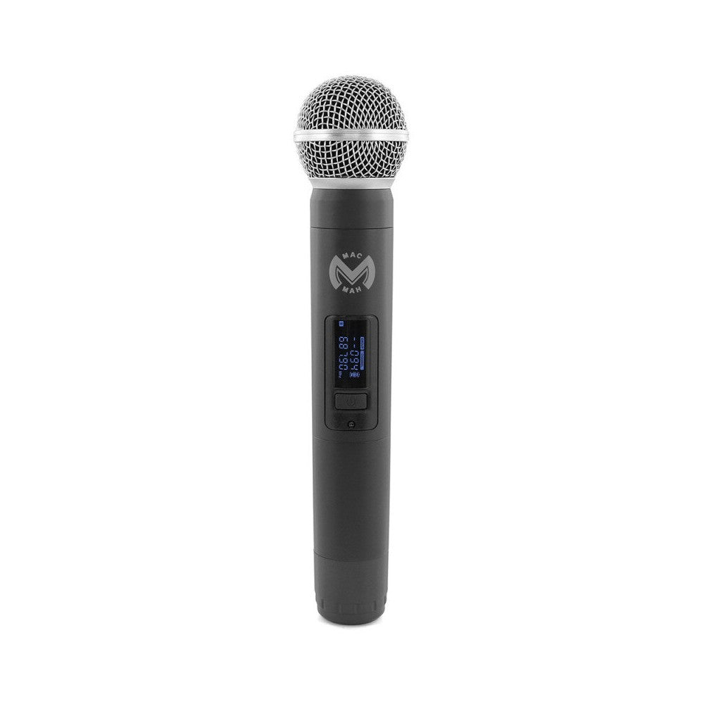 Mac Mah Micrófono inalámbrico completo, 2 transmisores de mano y 1 receptor, frecuencias de transmisión 660 - 690 MHz