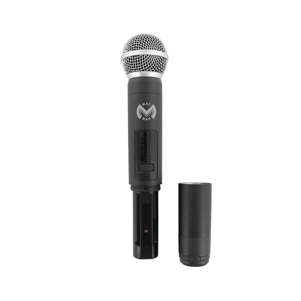 Mac Mah Micrófono inalámbrico completo, 2 transmisores de mano y 1 receptor, frecuencias de transmisión 660 - 690 MHz