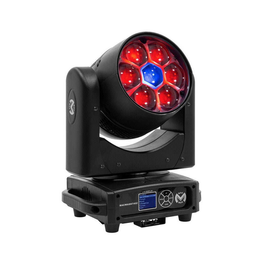 Mac Mah 7 x 40 W RGBW wash moving head with zoom, controllable in DMX