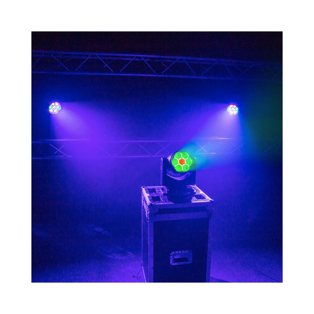 Mac Mah 7 x 40 W RGBW wash beam móvil con zoom, controlable por DMX
