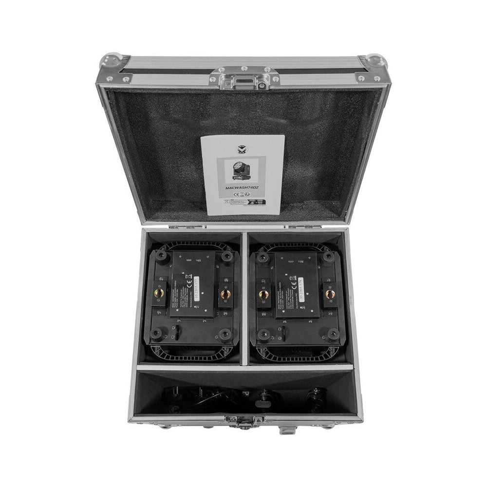 Mac Mah Juego de dos cabezas móviles MAC WASH 740Z entregadas en flight case con ruedas