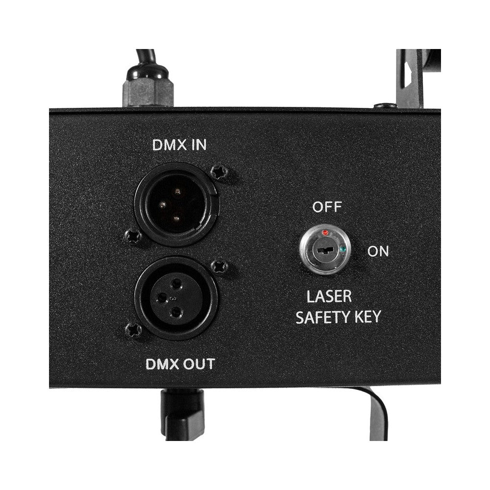 Mac Mah Animation LED bar consisting of 2 x 30 W Spot moving heads, 2 Derby effects, 2 x 4-in-1 RGB-UV LED PARs, a Strobe effect