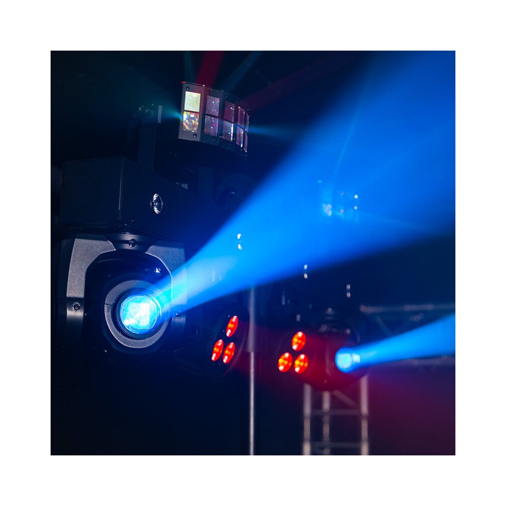 Mac Mah Animation LED bar consisting of 2 x 30 W Spot moving heads, 2 Derby effects, 2 x 4-in-1 RGB-UV LED PARs, a Strobe effect