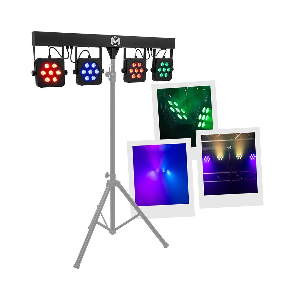 Mac Mah LED bar with 4 projectors, 7 x 8 W RGBW 4-in-1 LEDs each, Strobo, DMX control