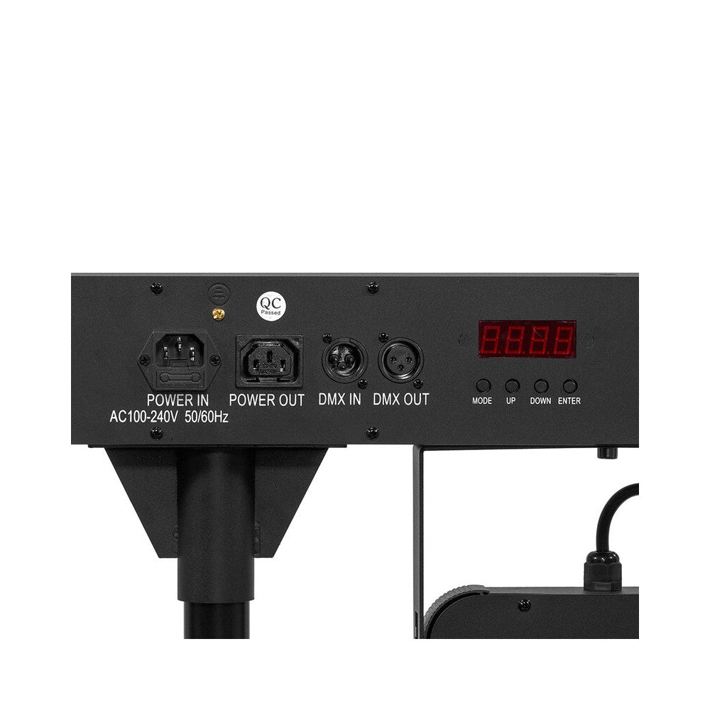 Barra LED Mac Mah con 4 focos, 7 LEDs de 8 W RGBW 4-en-1 cada uno, Strobo, control DMX