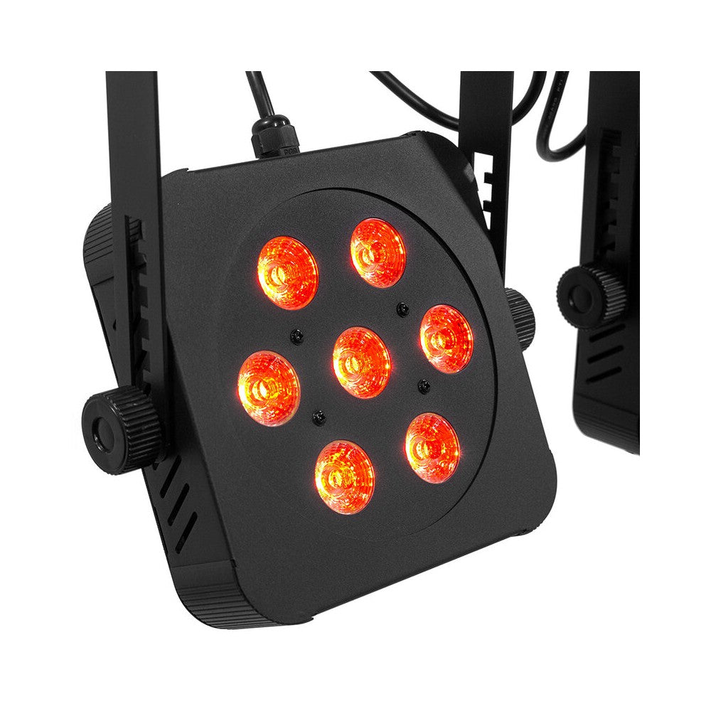 Barra LED Mac Mah con 4 focos, 7 LEDs de 8 W RGBW 4-en-1 cada uno, Strobo, control DMX