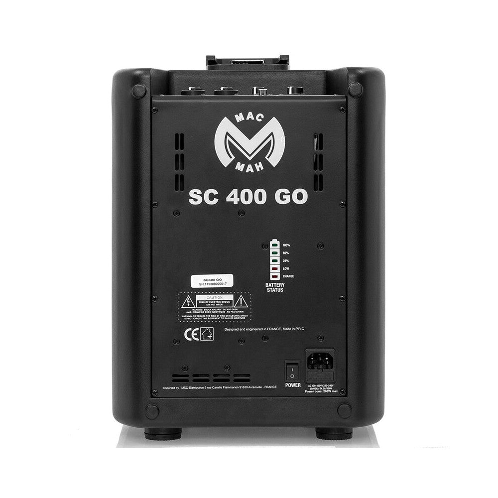Mac Mah 400 W battery-powered column powered system, 1 x 8" LF + 4 x 2.75" HF
