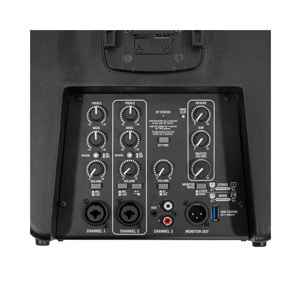 Mac Mah 400 W battery-powered column powered system, 1 x 8" LF + 4 x 2.75" HF