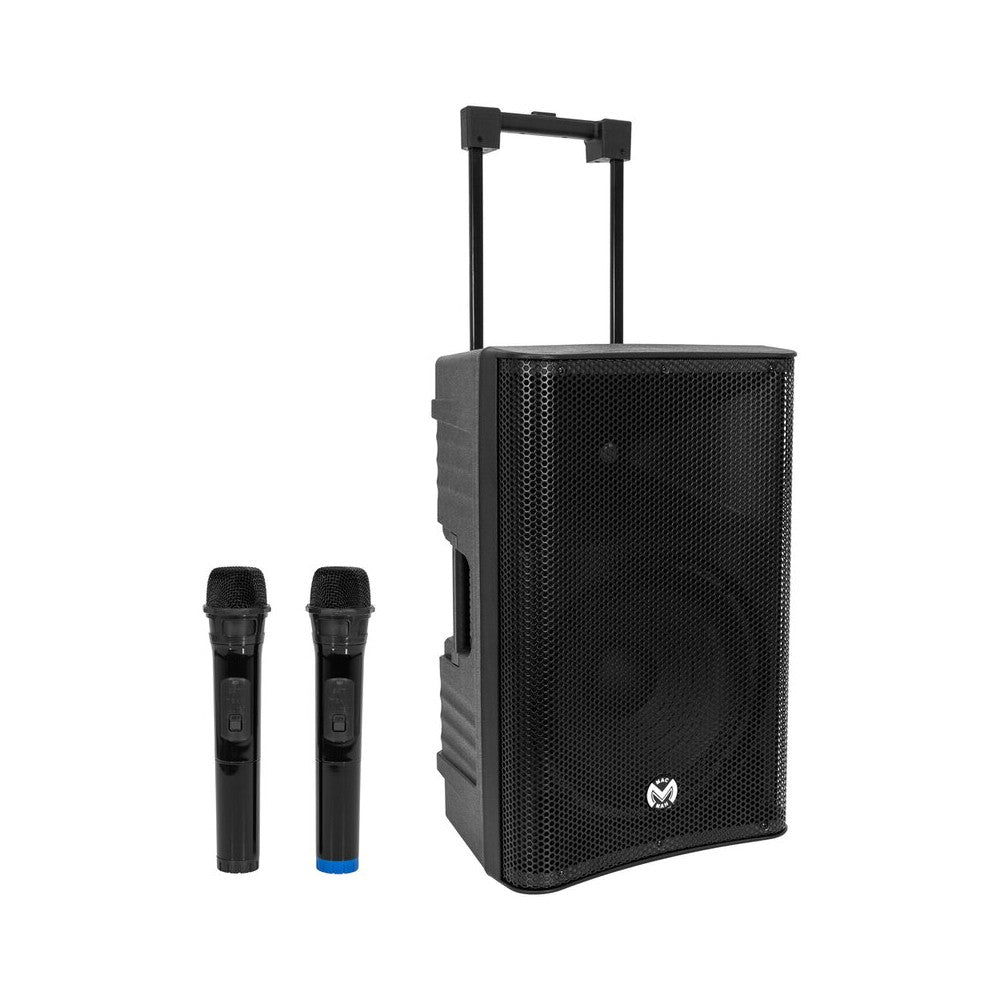 Mac Mah 500 W battery powered portable PA system, 12" LF + 3.2" HF, Bluetooth, USB key reader