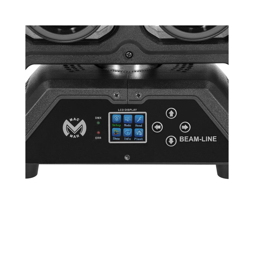 Mac Mah LED Beam effect with color rings, 4 x 40W RGBW LED Beam sources + 12 x SMD RGB 3-in-1 Halo sources, Strobe, DMX control