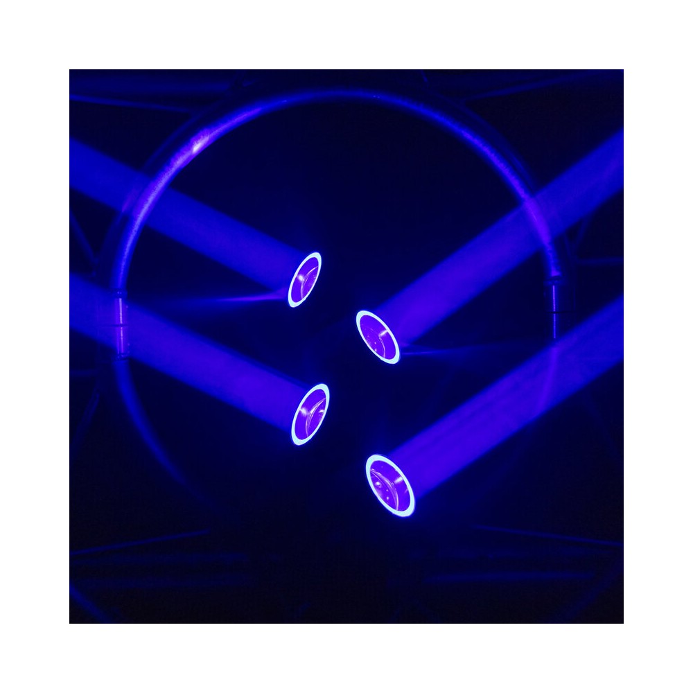 Mac Mah LED Beam effect with color rings, 4 x 40W RGBW LED Beam sources + 12 x SMD RGB 3-in-1 Halo sources, Strobe, DMX control