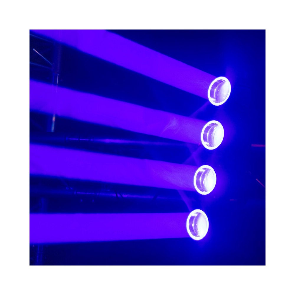Mac Mah LED Beam effect with color rings, 4 x 40W RGBW LED Beam sources + 12 x SMD RGB 3-in-1 Halo sources, Strobe, DMX control