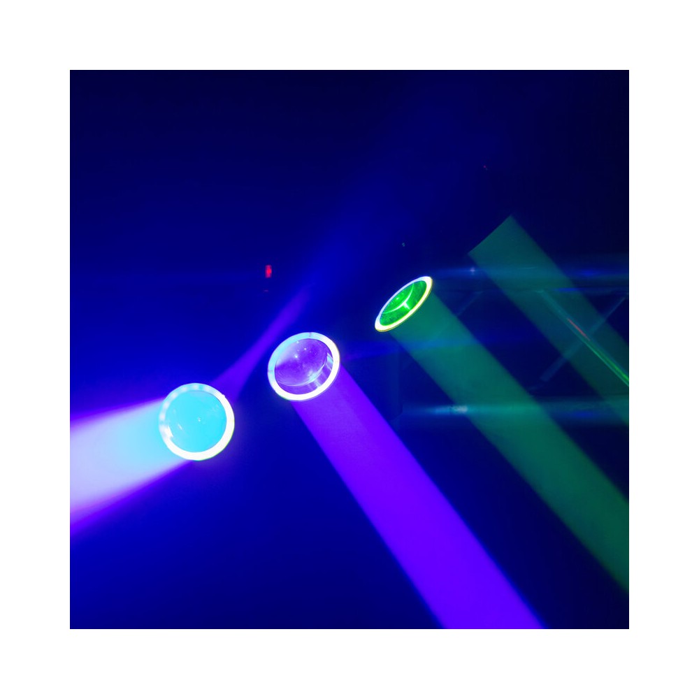 Mac Mah LED Beam effect with color rings, 4 x 40W RGBW LED Beam sources + 12 x SMD RGB 3-in-1 Halo sources, Strobe, DMX control