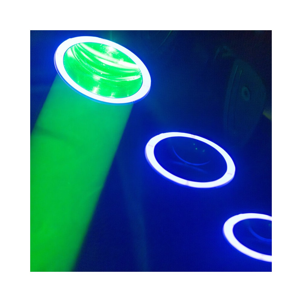 Mac Mah LED Beam effect with color rings, 4 x 40W RGBW LED Beam sources + 12 x SMD RGB 3-in-1 Halo sources, Strobe, DMX control