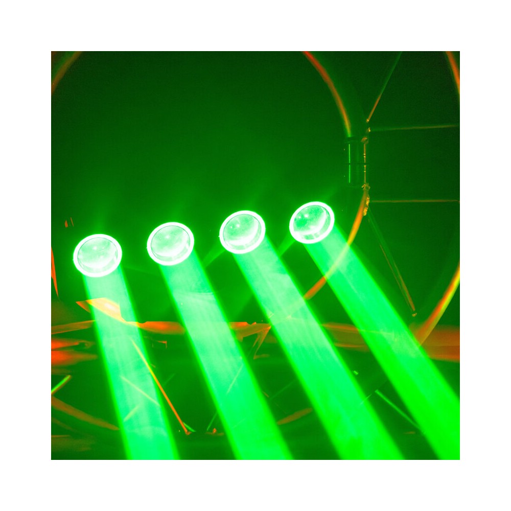 Mac Mah LED Beam effect with color rings, 4 x 40W RGBW LED Beam sources + 12 x SMD RGB 3-in-1 Halo sources, Strobe, DMX control