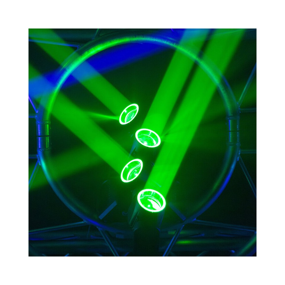 Mac Mah LED Beam effect with color rings, 4 x 40W RGBW LED Beam sources + 12 x SMD RGB 3-in-1 Halo sources, Strobe, DMX control