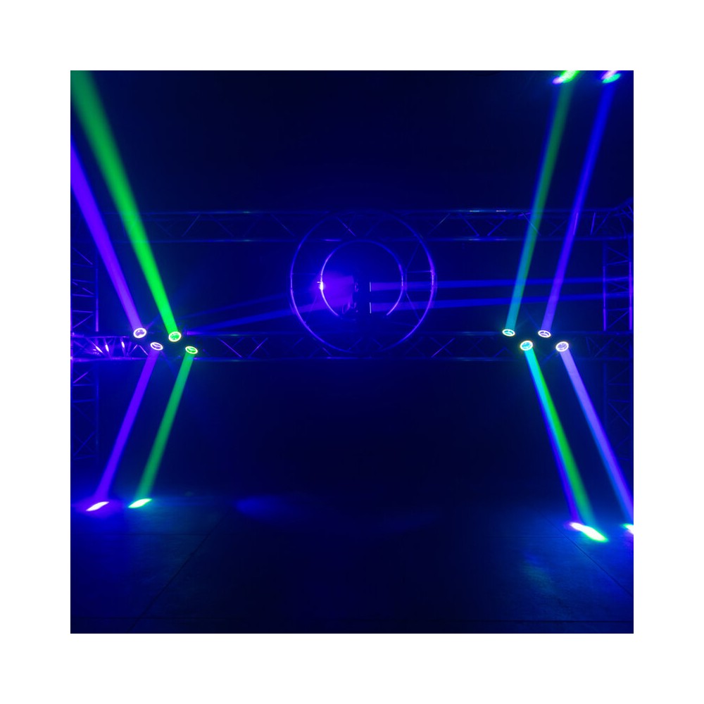 Mac Mah LED Beam effect with color rings, 4 x 40W RGBW LED Beam sources + 12 x SMD RGB 3-in-1 Halo sources, Strobe, DMX control