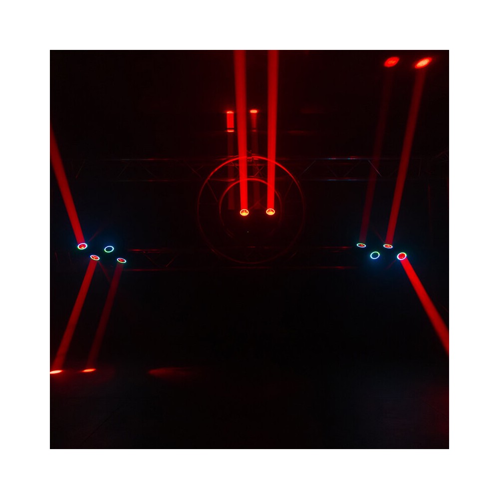 Mac Mah LED Beam effect with color rings, 4 x 40W RGBW LED Beam sources + 12 x SMD RGB 3-in-1 Halo sources, Strobe, DMX control