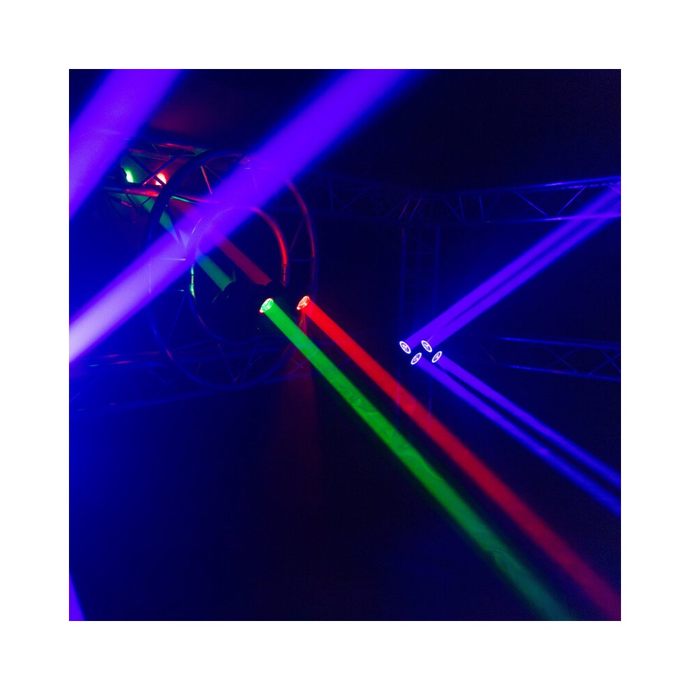 Mac Mah LED Beam effect with color rings, 4 x 40W RGBW LED Beam sources + 12 x SMD RGB 3-in-1 Halo sources, Strobe, DMX control