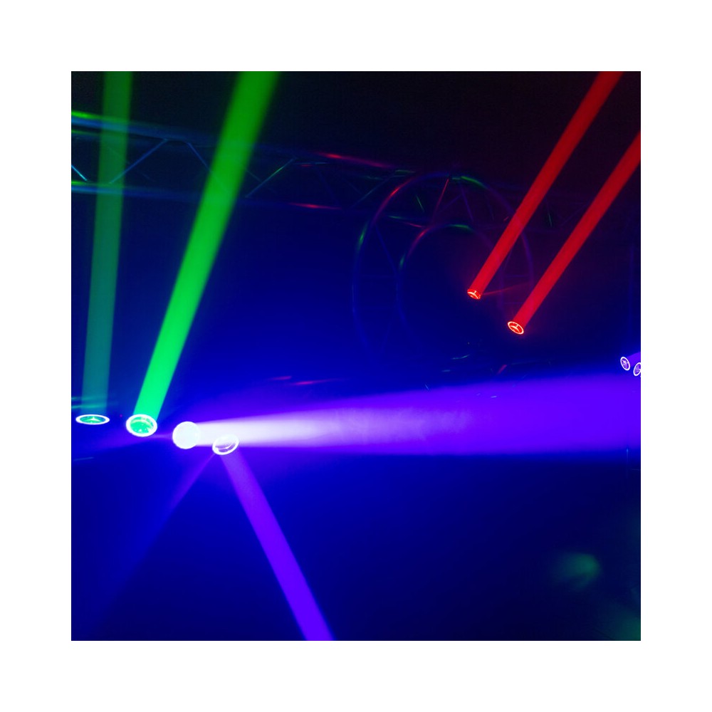 Mac Mah LED Beam effect with color rings, 4 x 40W RGBW LED Beam sources + 12 x SMD RGB 3-in-1 Halo sources, Strobe, DMX control