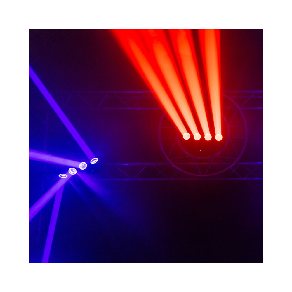 Mac Mah LED Beam effect with color rings, 4 x 40W RGBW LED Beam sources + 12 x SMD RGB 3-in-1 Halo sources, Strobe, DMX control