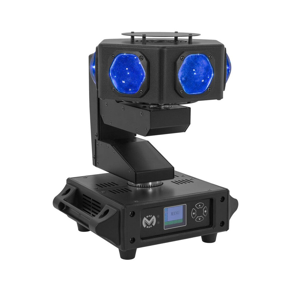 Mac Mah Show de luces LED estilo retro, 6 LED RGBW de 40 W, Pan 540° / Tilt 320°, DMX512