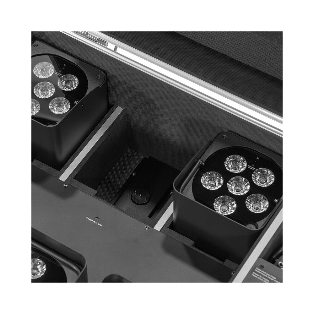 Mac Mah All-in-one lighting solution based on archi LED spotlight, designed for mobility. 6 stand-alone IP65 LED spotlights batt