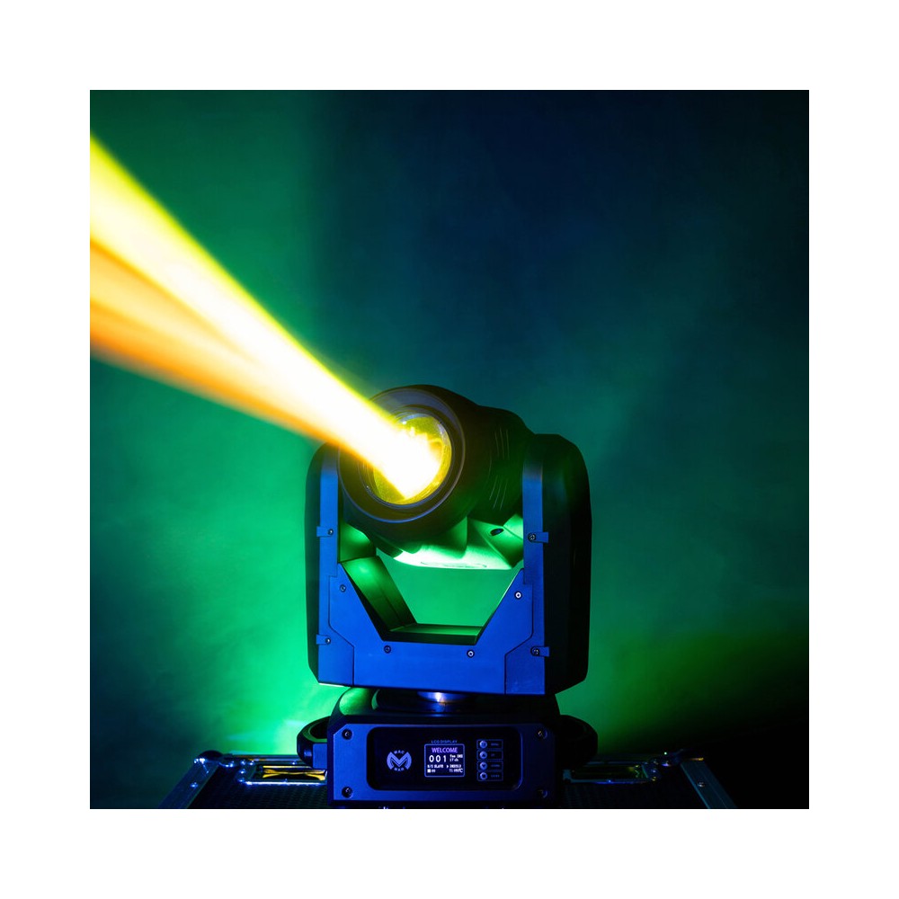 Mac Mah 150 W 3-in-1 white LED moving head with zoom, Gobos, Prism, Frost and Strobe, DMX, auto and audio control