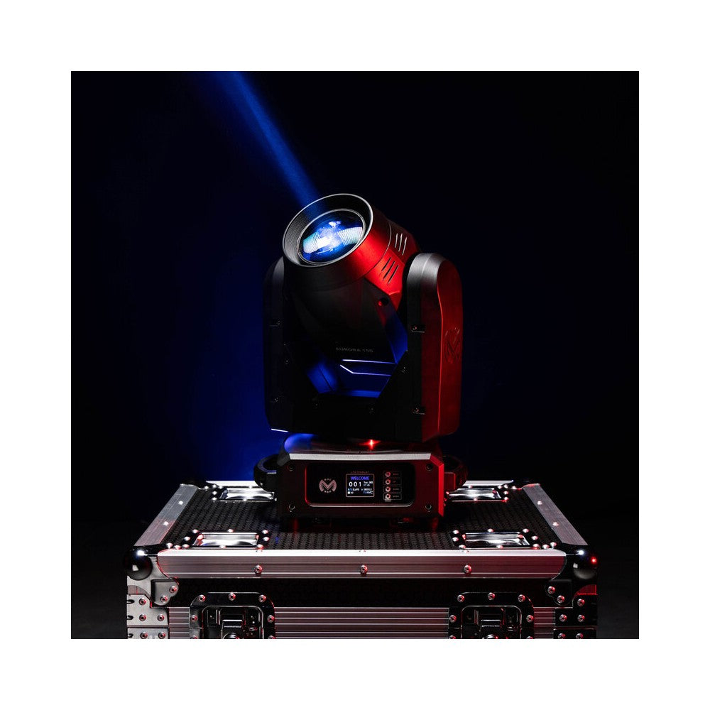 Mac Mah 150 W 3-in-1 white LED moving head with zoom, Gobos, Prism, Frost and Strobe, DMX, auto and audio control