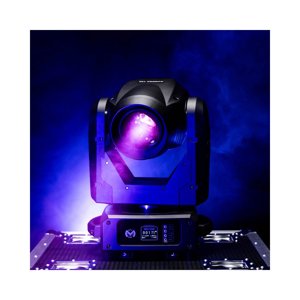 Mac Mah 150 W 3-in-1 white LED moving head with zoom, Gobos, Prism, Frost and Strobe, DMX, auto and audio control