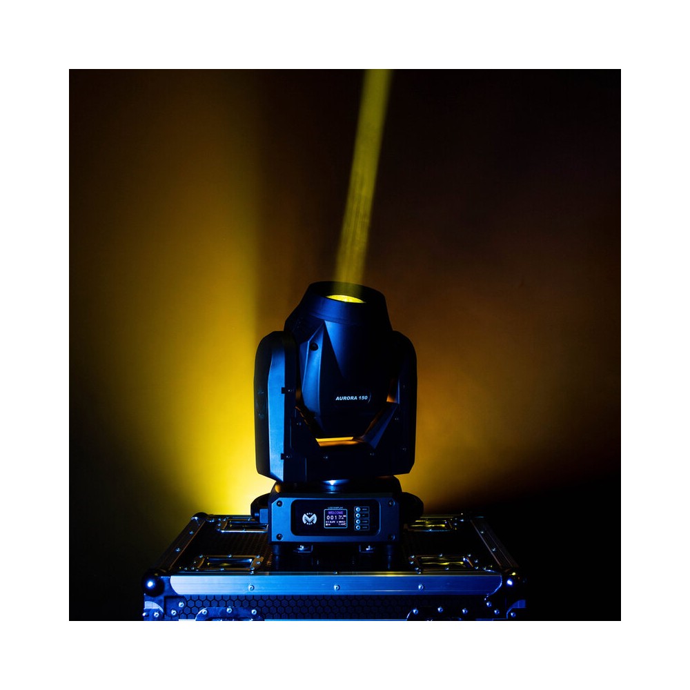 Mac Mah Set of two 150 W 3-in-1 white LED moving head with zoom, Gobos, Prism, Frost and Strobe, DMX, auto and audio control + s