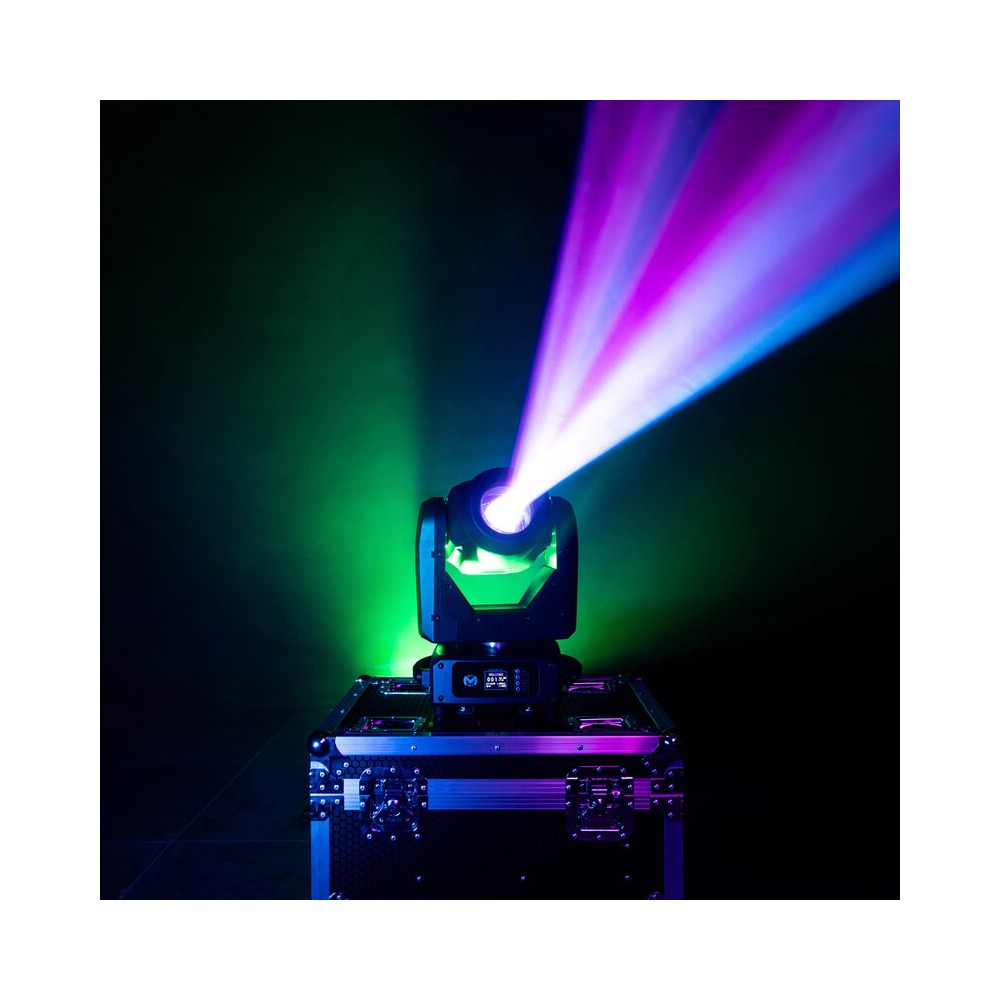 Mac Mah Set of two 150 W 3-in-1 white LED moving head with zoom, Gobos, Prism, Frost and Strobe, DMX, auto and audio control + s