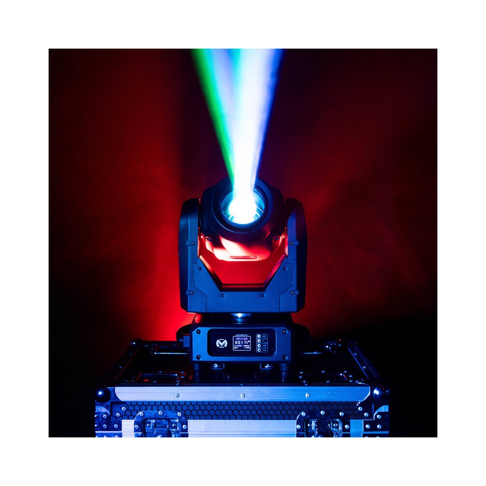 Mac Mah Set of two 150 W 3-in-1 white LED moving head with zoom, Gobos, Prism, Frost and Strobe, DMX, auto and audio control + s
