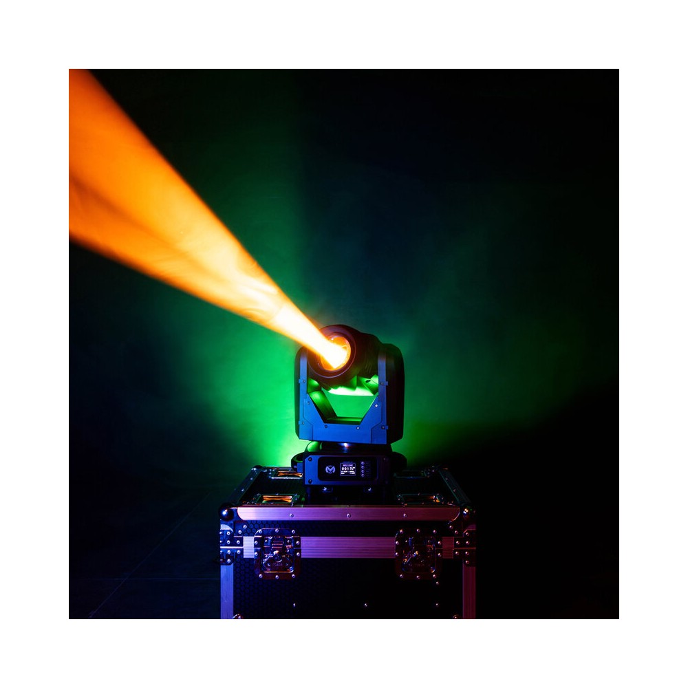 Mac Mah Set of two 150 W 3-in-1 white LED moving head with zoom, Gobos, Prism, Frost and Strobe, DMX, auto and audio control + s