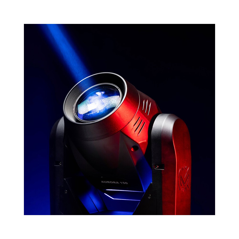Mac Mah Set of two 150 W 3-in-1 white LED moving head with zoom, Gobos, Prism, Frost and Strobe, DMX, auto and audio control + s