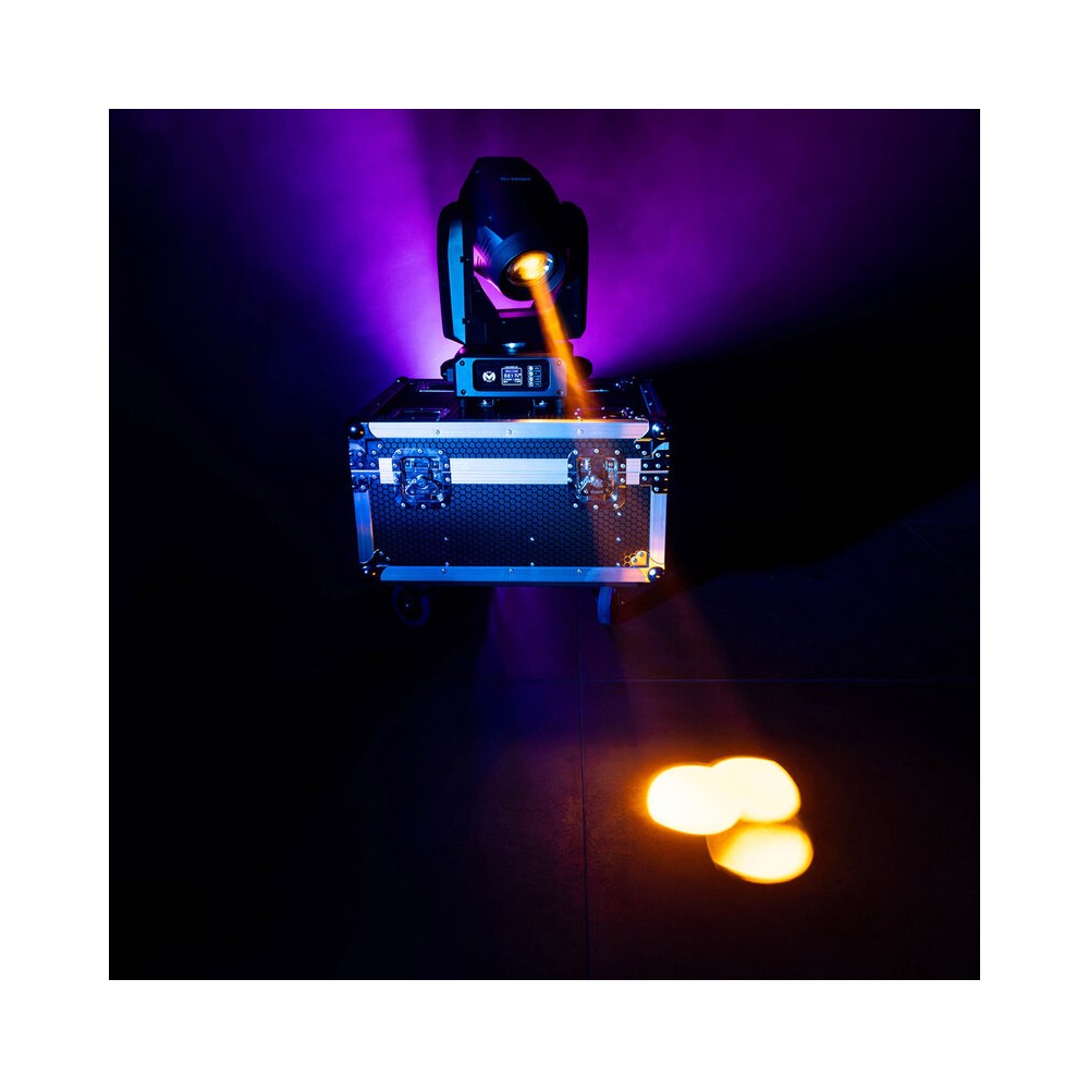 Mac Mah Set of two 150 W 3-in-1 white LED moving head with zoom, Gobos, Prism, Frost and Strobe, DMX, auto and audio control + s
