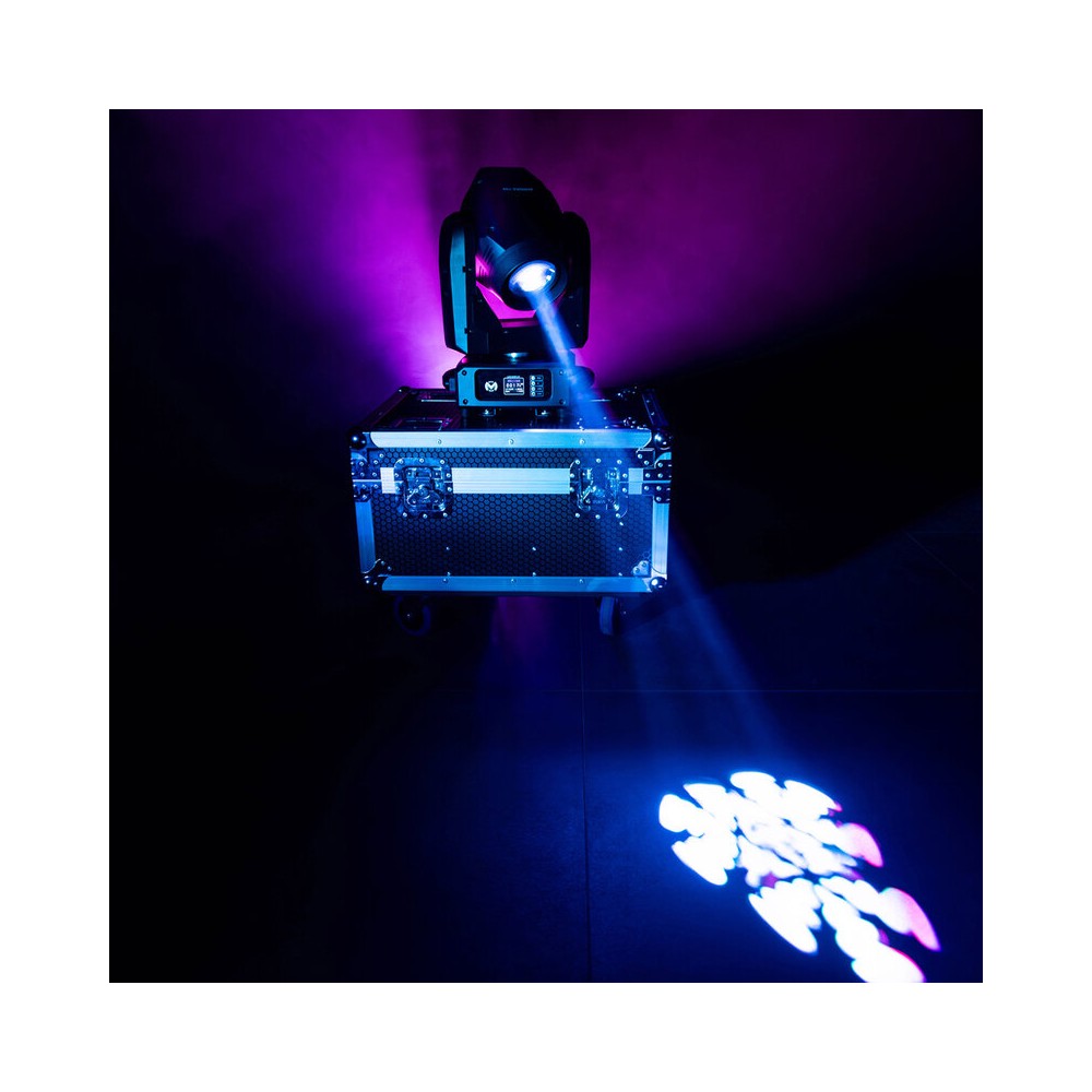 Mac Mah Set of two 150 W 3-in-1 white LED moving head with zoom, Gobos, Prism, Frost and Strobe, DMX, auto and audio control + s