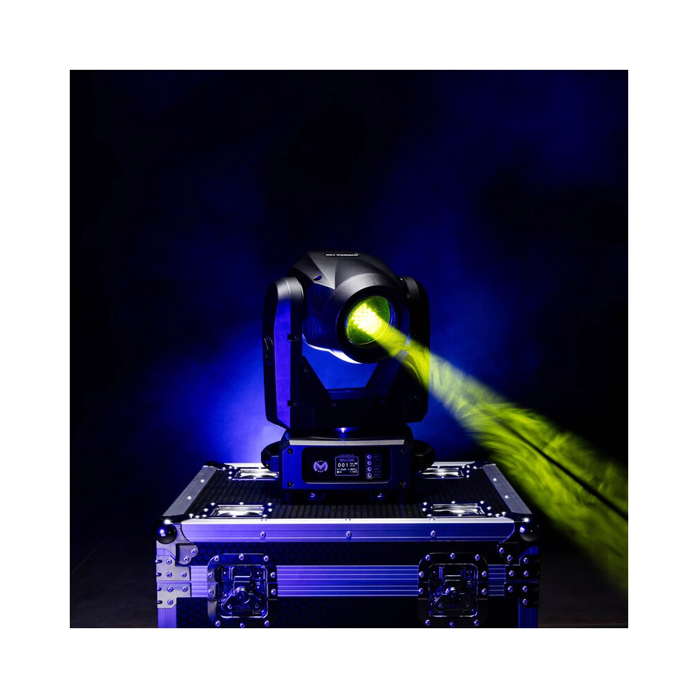 Mac Mah Set of two 150 W 3-in-1 white LED moving head with zoom, Gobos, Prism, Frost and Strobe, DMX, auto and audio control + s