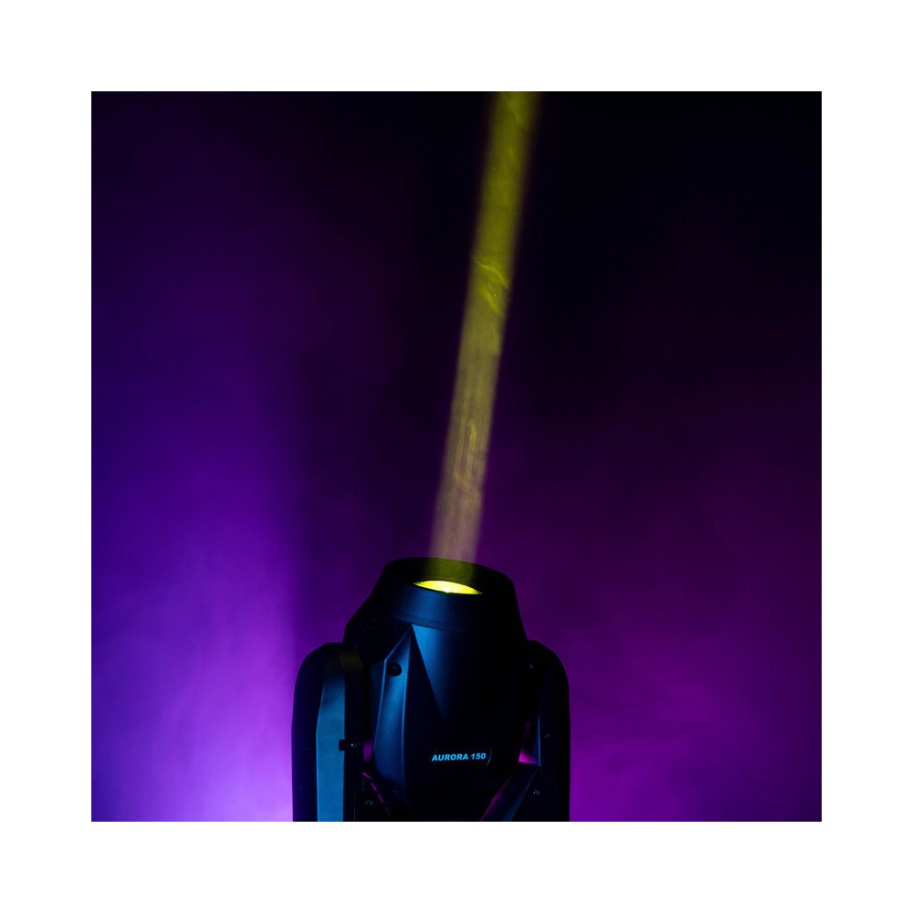 Mac Mah Set of two 150 W 3-in-1 white LED moving head with zoom, Gobos, Prism, Frost and Strobe, DMX, auto and audio control + s