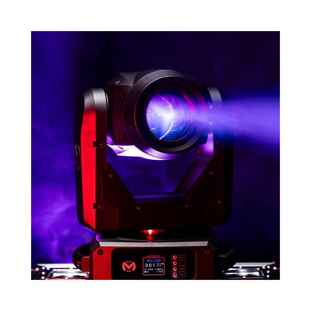 Mac Mah Set of two 150 W 3-in-1 white LED moving head with zoom, Gobos, Prism, Frost and Strobe, DMX, auto and audio control + s