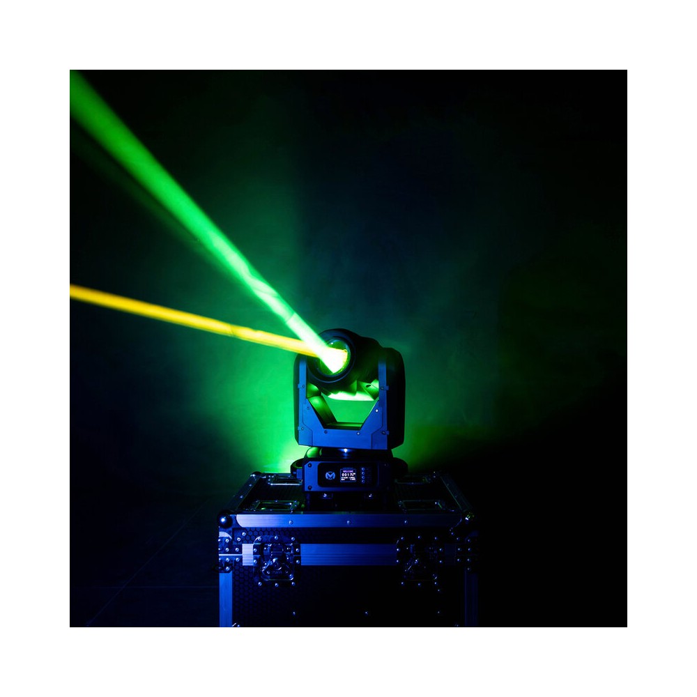 Mac Mah Set of two 150 W 3-in-1 white LED moving head with zoom, Gobos, Prism, Frost and Strobe, DMX, auto and audio control + s